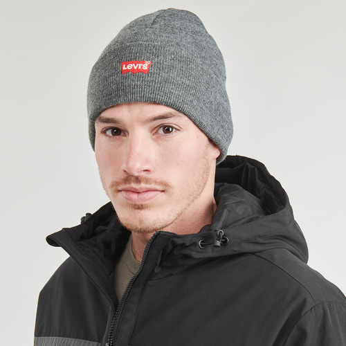 Levi's - RED BATWING EMBROIDERED SLOUCHY BEANIE - Gris