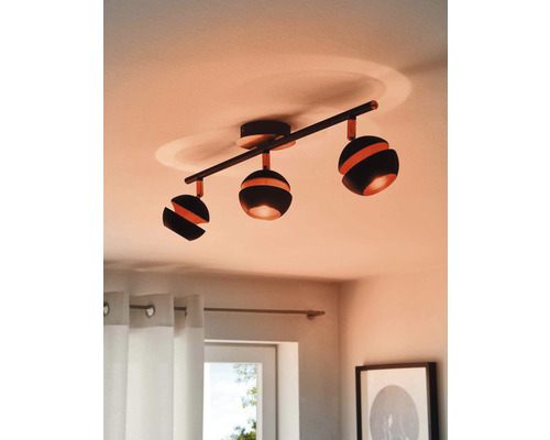 LED plafondspot 3x3,3W 3x240 lm 3000 KL 58,5 cm zwart/goud