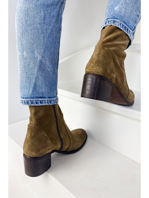 Aliwell - Bottines ALIAS Velours Tan
