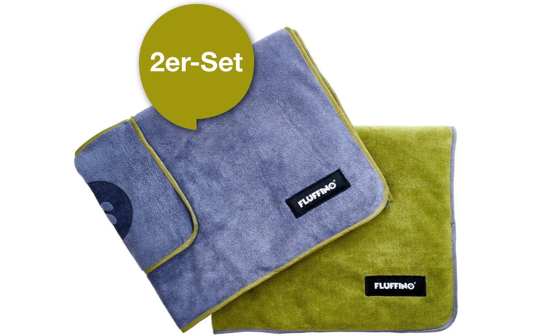 Hundehandtuch-Set, Grün / Blau, MMikrofasergewebe-Handtuch