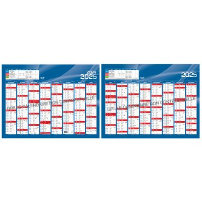 Calendrier de banque Septembre à Décembre - 55 x 40,5 cm - bleu - Quo Vadis