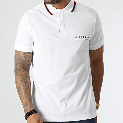 Polo Manches Courtes Brand Love Logo 9525 Blanc