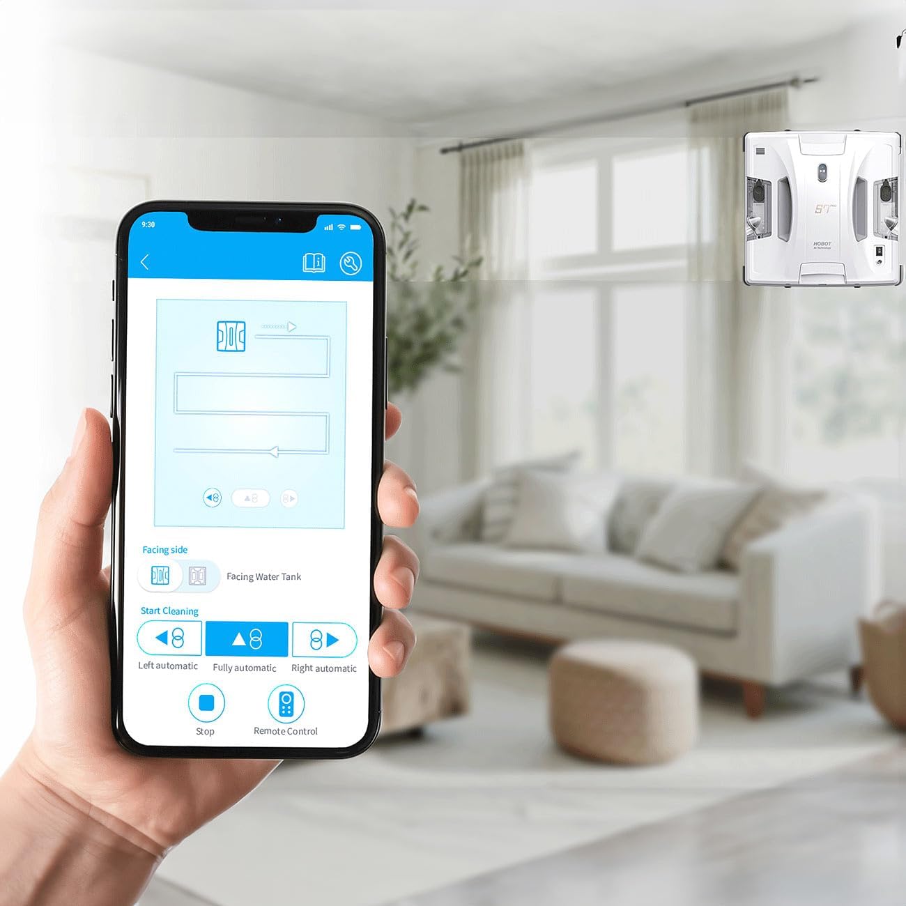 Fensterputzroboter: HOBOT S7 Pro Profi-Fensterputz-Roboter, Dual-Sprüher und -Wischer, App (Fensterputzroboter für Bürogebäude, Fensterroboter mit Wassertank, Fensterreinigung)