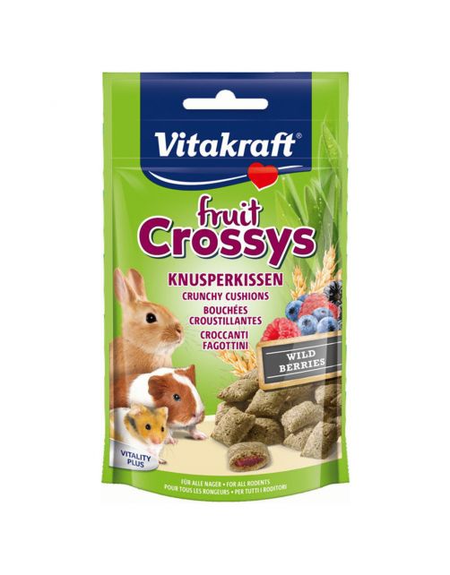 Vitakraft Fruit Crossys Knaagdier - Knaagdiersnack - Bosbessen 50 g