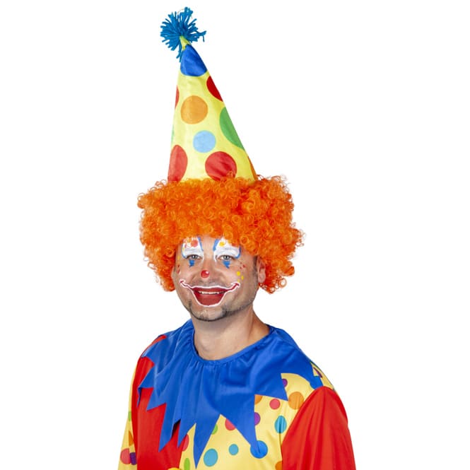 Clownshut mit Haaren - für Erwachsene