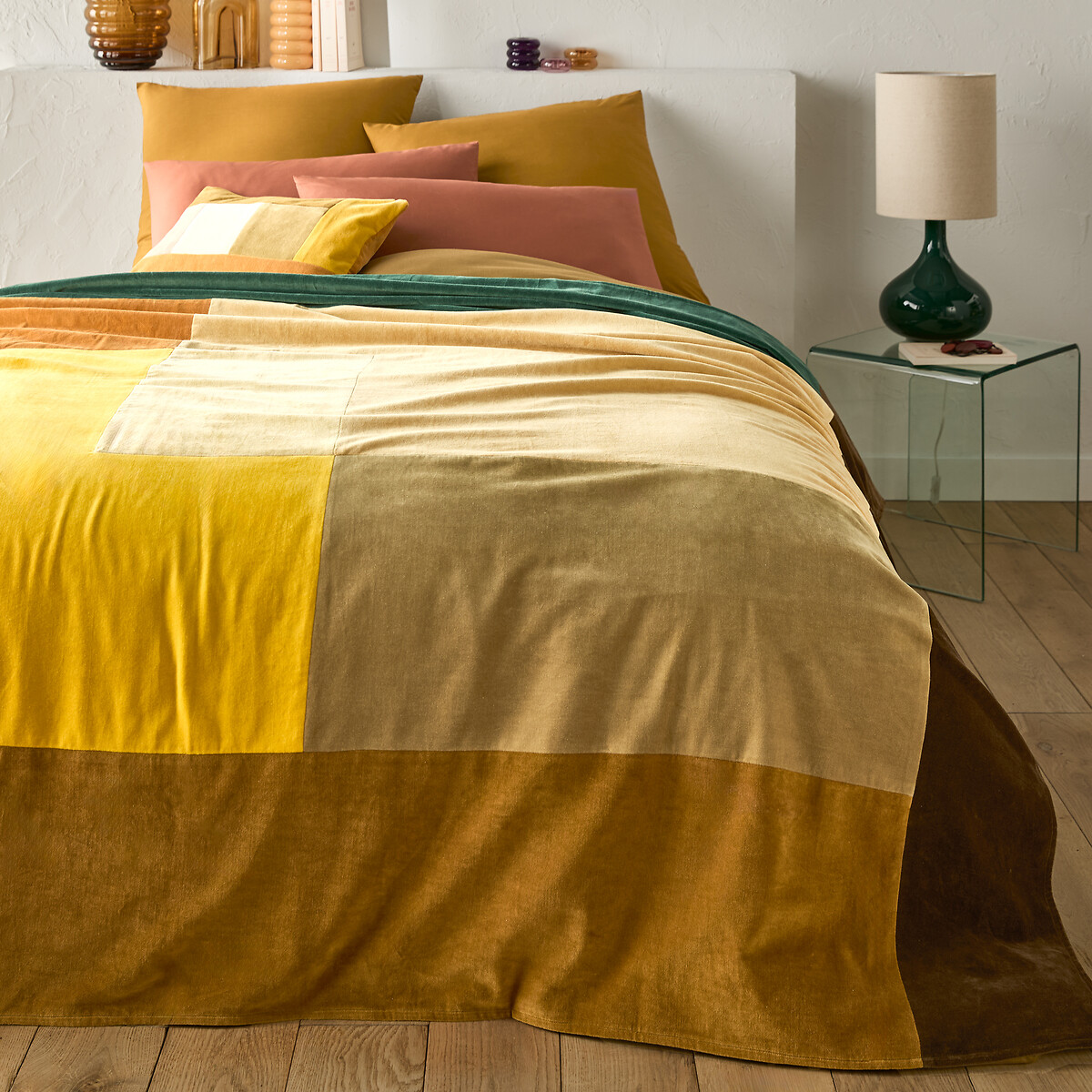 LA REDOUTE INTERIEURS<br>Colcha patchwork, veludo de algodão Tadeo