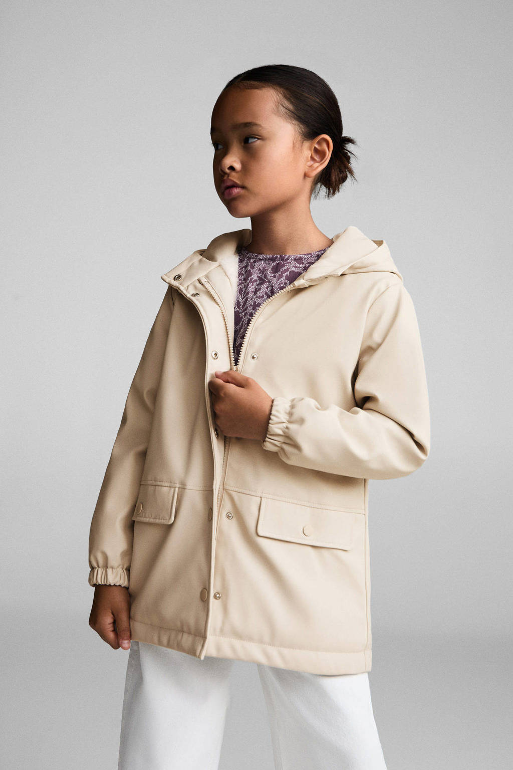 Mango Kids regenjas lichtbeige