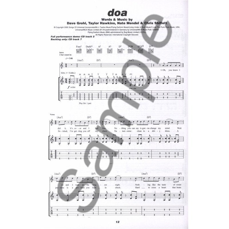 Wise Publications - Play Along Guitar - Foo Fighters