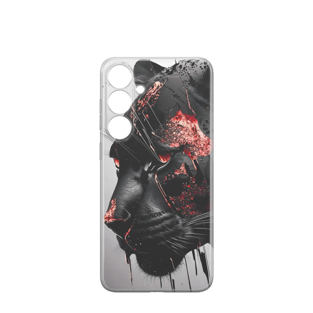 Samsung Galaxy S24 Plus Gummi Hülle Puma 5 - Schwarz / Rot