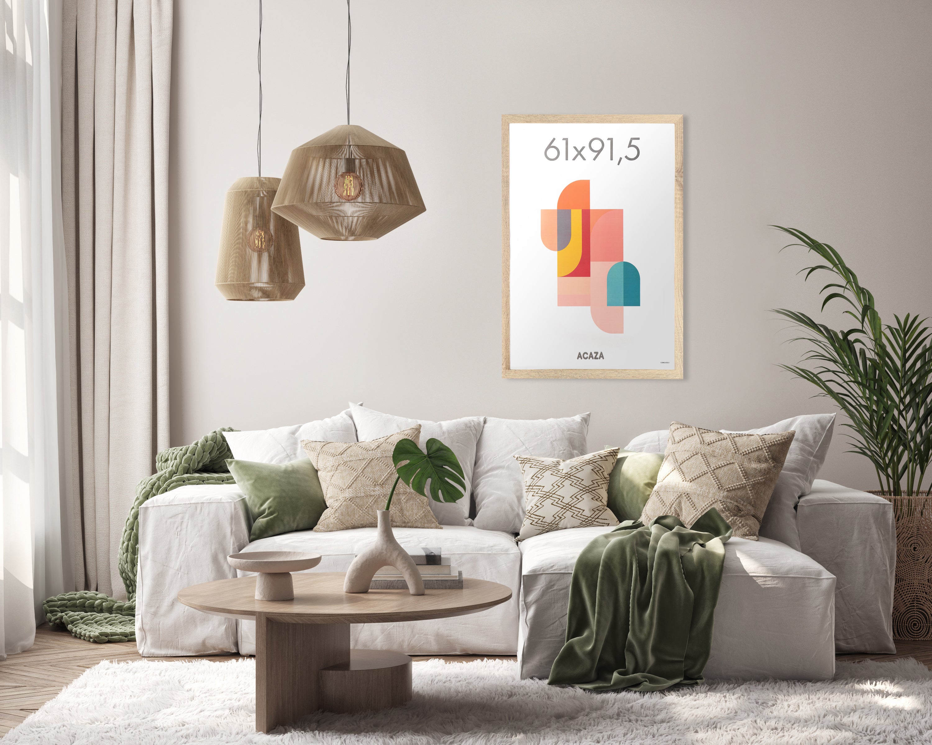 Fotokader - Fotolijst - 61x91.5 cm - MDF hout - Lichte Eik