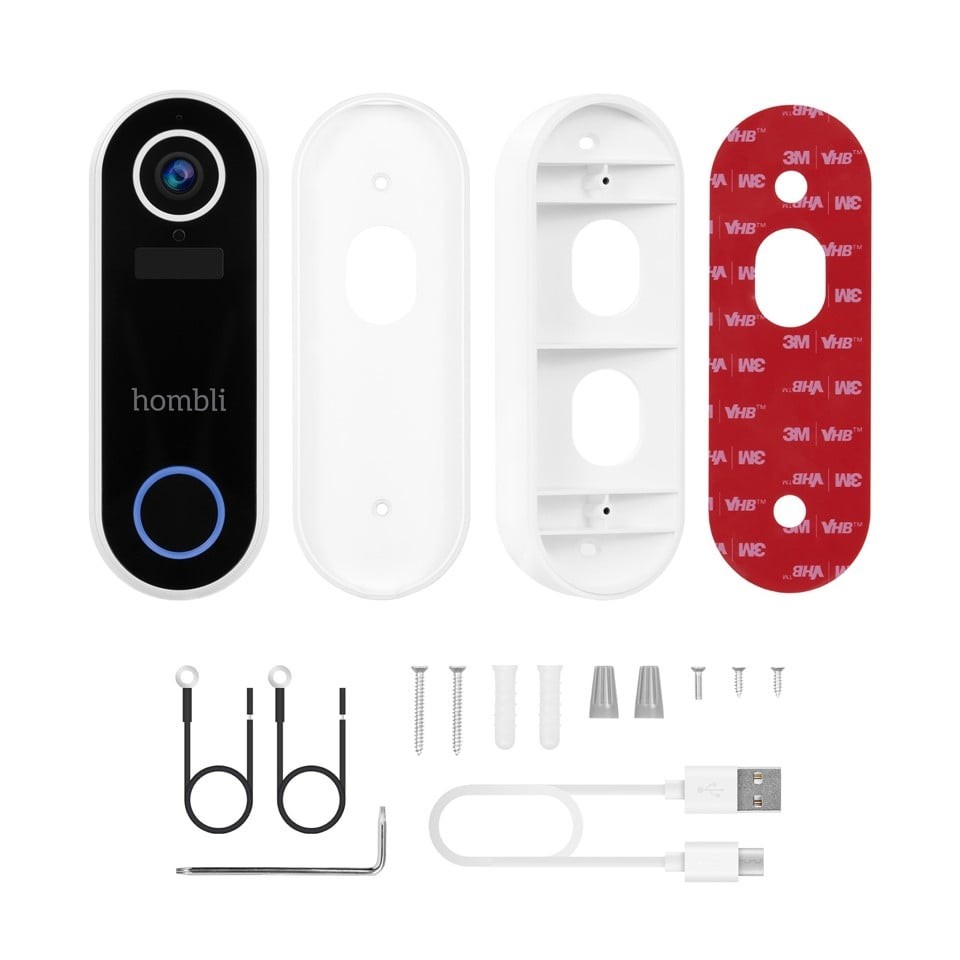 Hombli - Smart Doorbell 2 Promo Pack (Doorbell 2 + Chime 2) White - BUNDLE with 2x