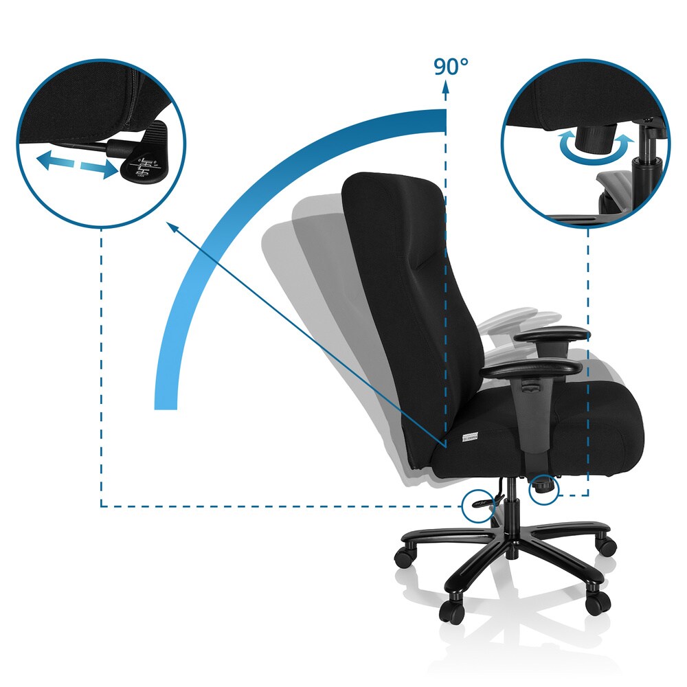 XXL Drehstuhl XXL EVEREST I Stoff mit Armlehnen (höhenverstellbar) hjh OFFICE