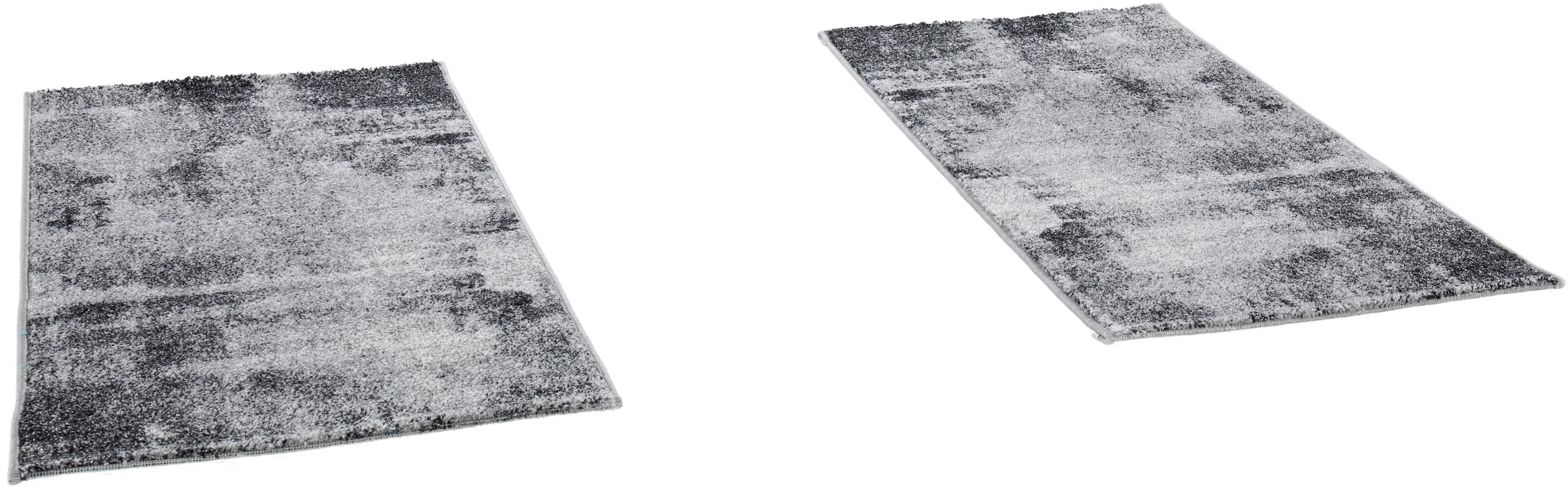 Andiamo Bettumrandung »Bettvorleger Luna« Höhe 7 mm 3 tlg. Bettvorleger, Läufer-Set, Kurzflor, modernes Design, meliert