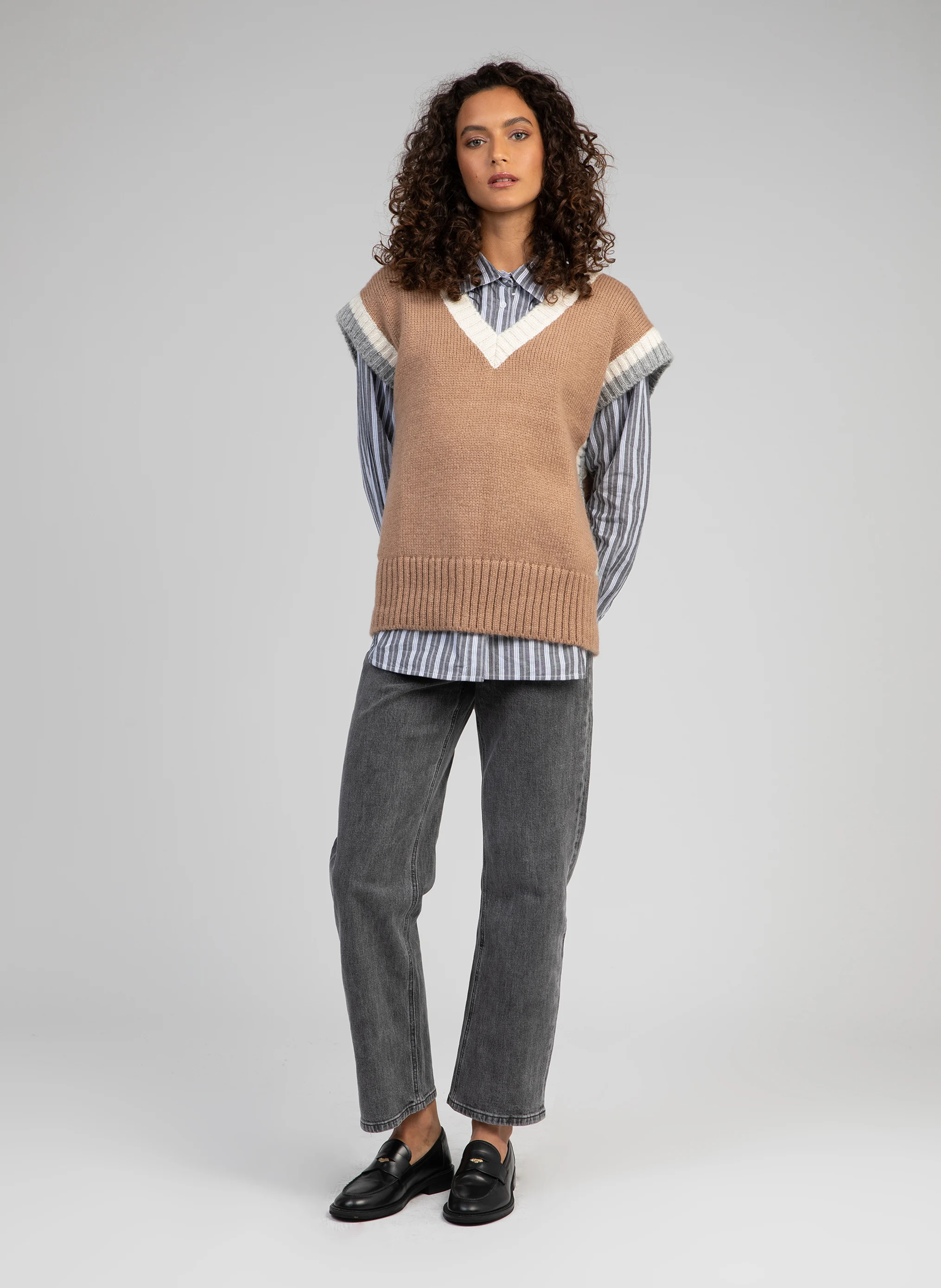 LENYX - Pull col V| Beige