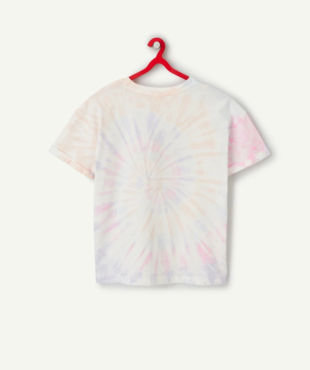 t-shirt manches courtes fille en coton bio tie and dye