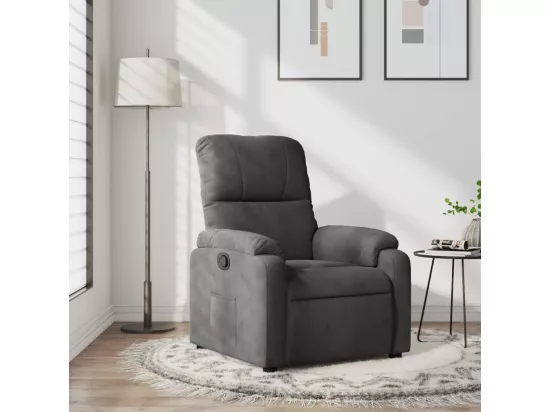Fauteuil inclinable gris foncé tissu microfibre
