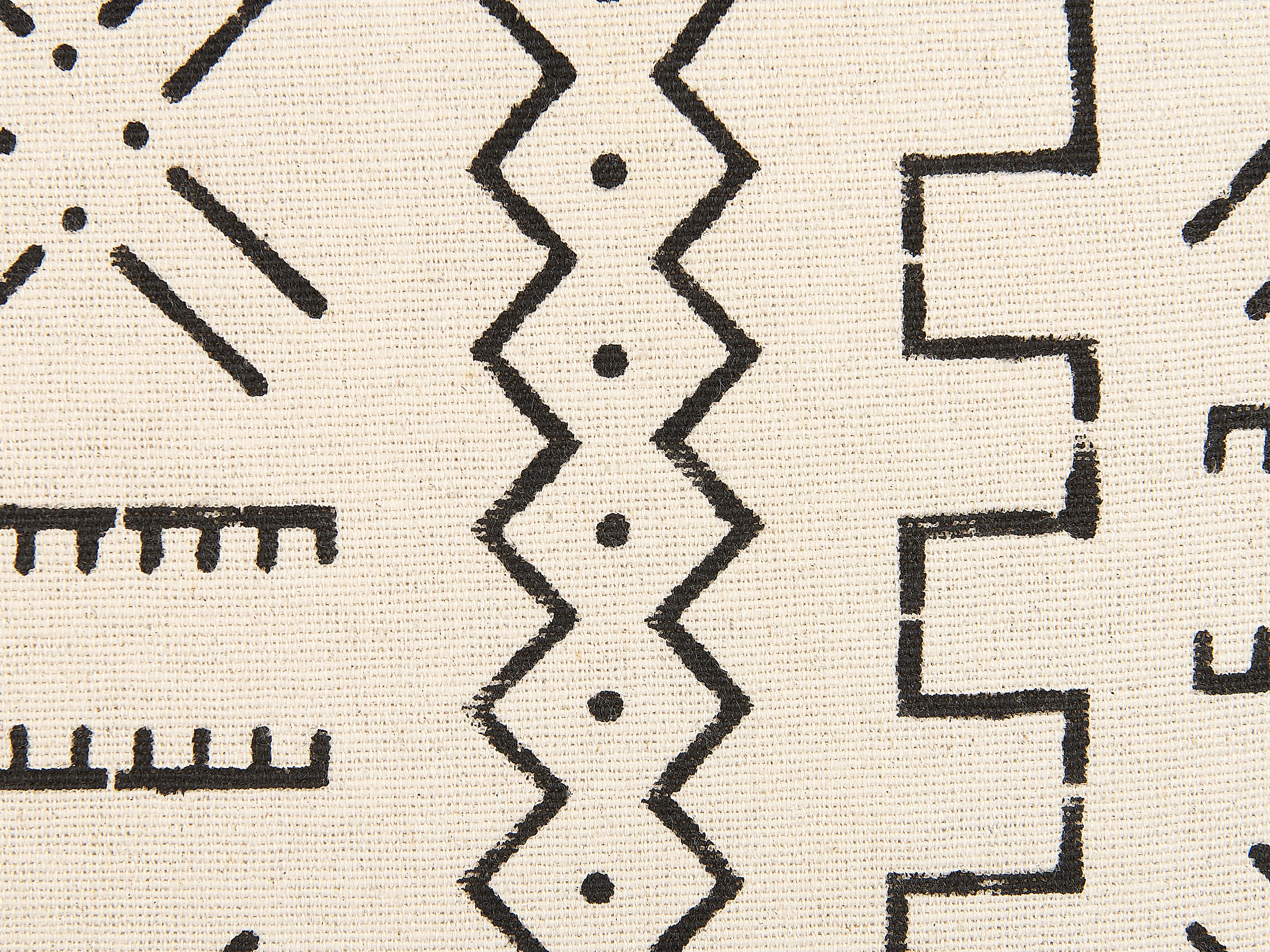 Set van 2 sierkussens MYRICA Katoen 45 x 45 cm Wit geometrisch patroon