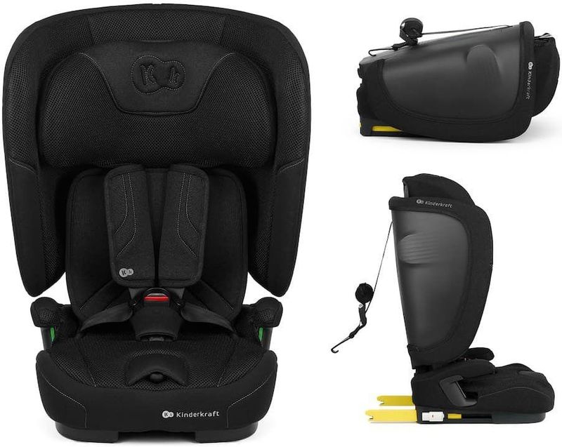 Kinderkraft FIX2GO - Autostoel - Zwart - ISOFIX - 76–150 cm - 5 Slaapstanden - SAFERIDE SENSOR
