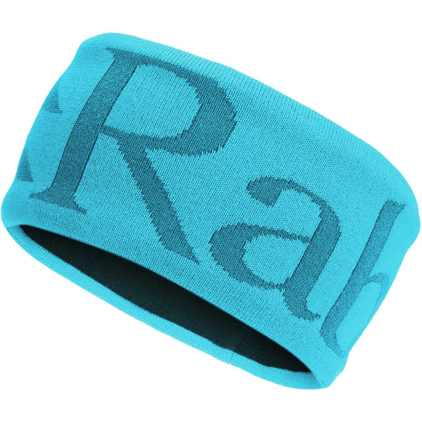 Bonnet Bandeau ski de randonnée RAB KNITTED LOGO HEADBAND AQUAMARINE/ULTRAMARINE