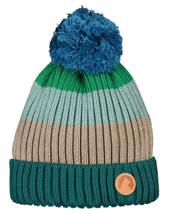 Strickmütze POMPULA mit Bommel in green mix
