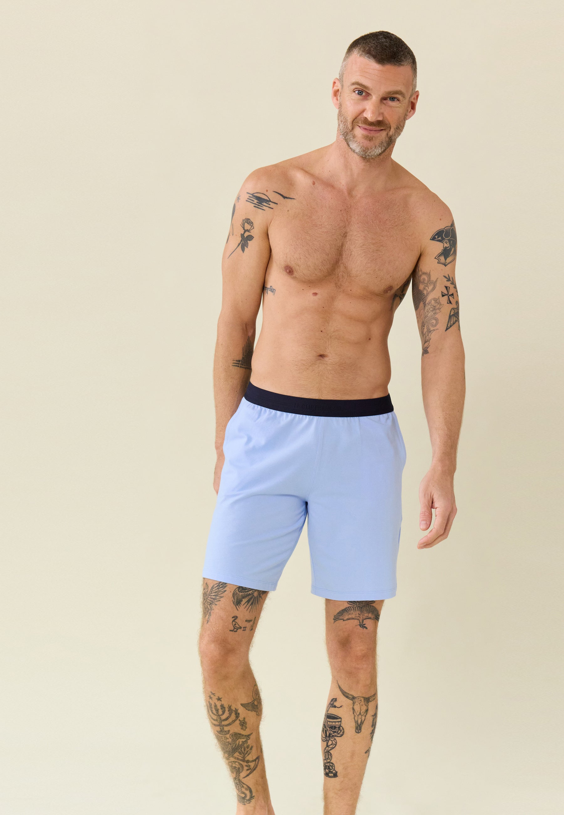 Short de pyjama en coton-Zouzou Bleu ciel