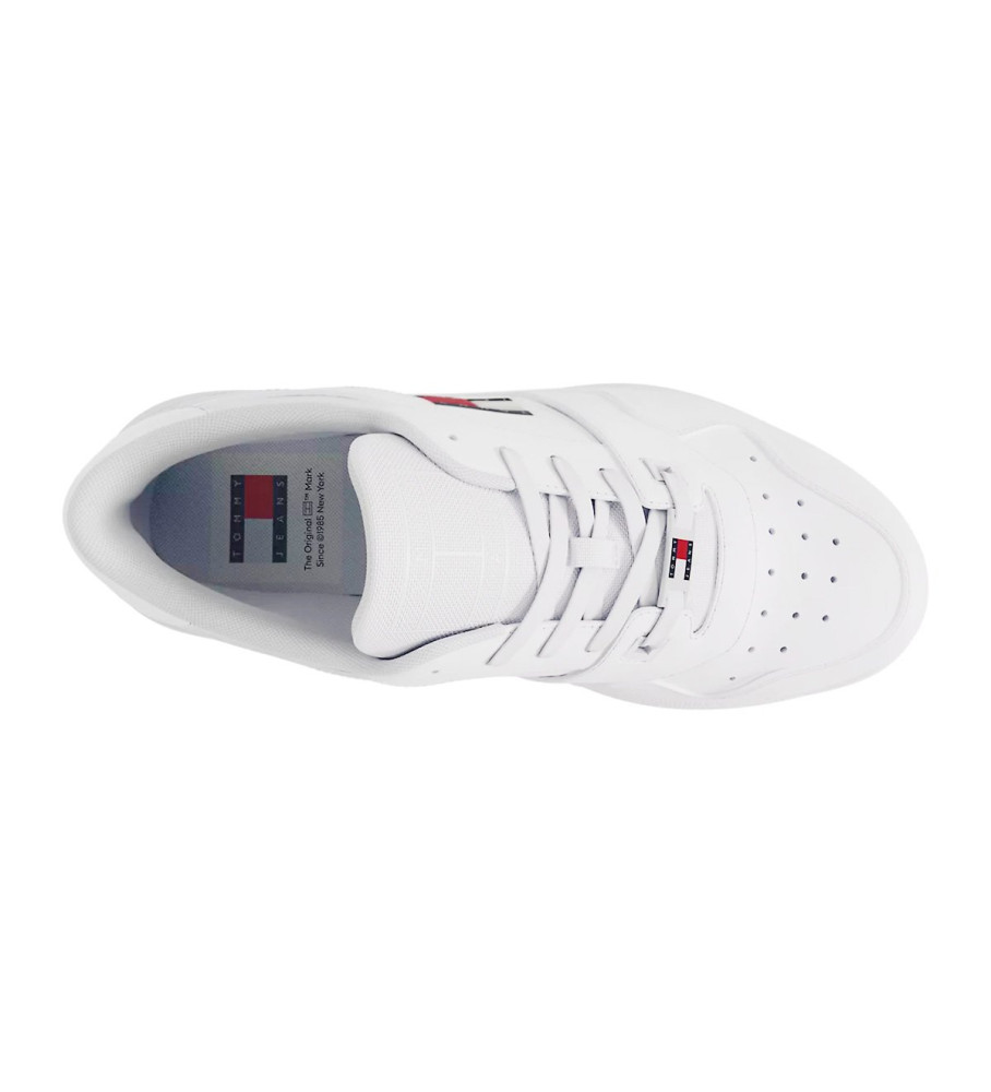 Tênis de basquete retrô de couro Tommy Jeans, branco