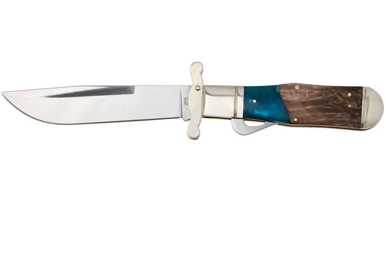 Rough Ryder Safety Folder RR2654, Satin 440,  Pandora Swirl Wood Resin, zakmes