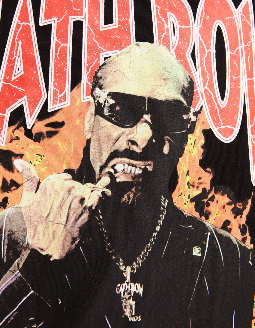 Camiseta de manga curta oversized com estampa do Snoop Dogg