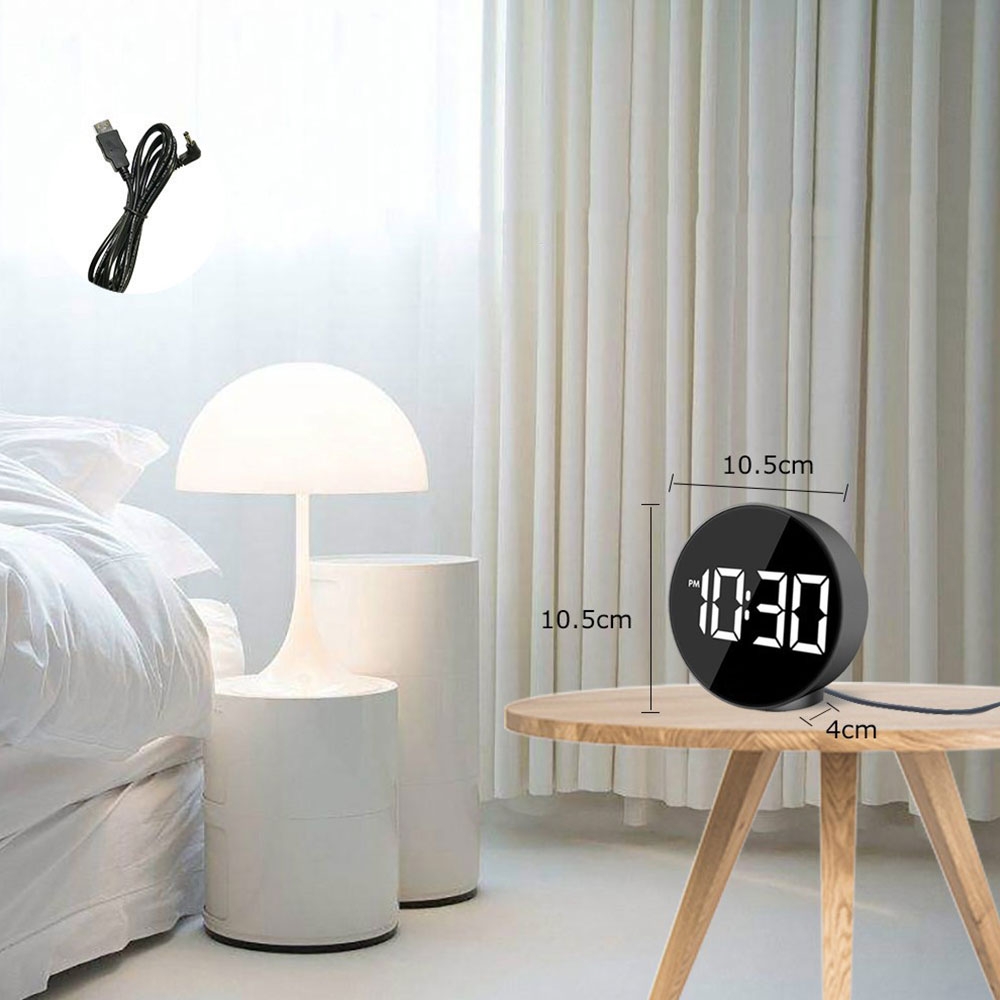 Digitaler LED Wecker USB Uhr mit Extra Grossem Display   Raumtemperatur Anzeige - Schwarz