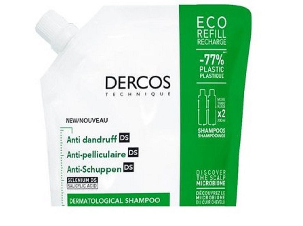CHAMPO DERCOS ANTICASPA OLEOSA RECARGA 500ML