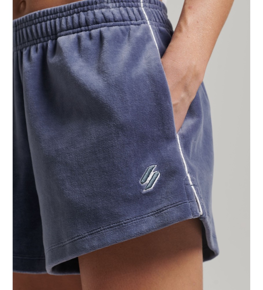 Shorts de veludo azul da Superdry