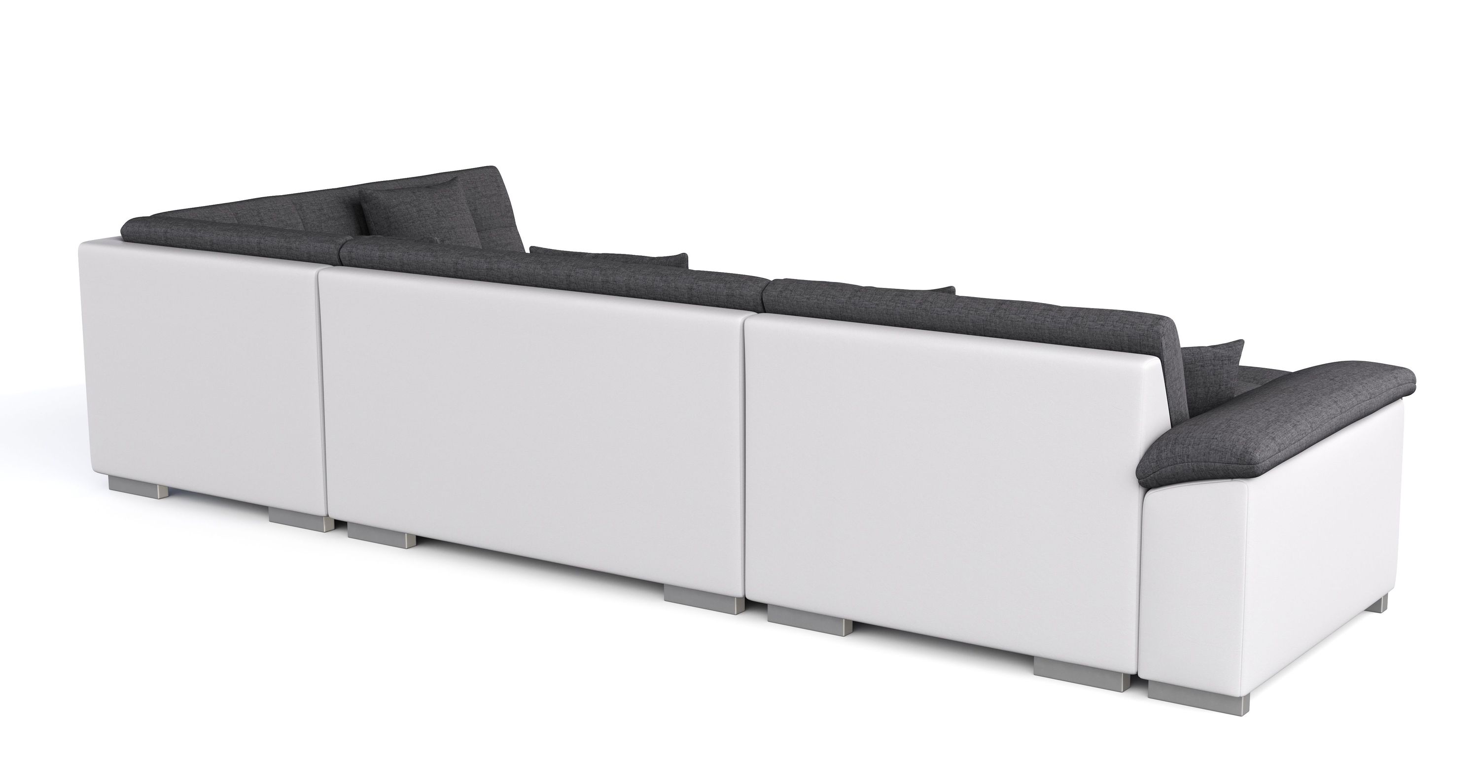 Ecksofa ARIA links anthrazit/weiss