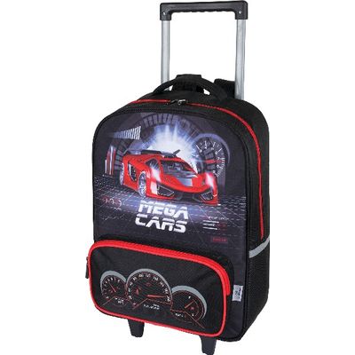 Sac à dos à roulettes Megacars - 1 compartiment - noir - Oberthur