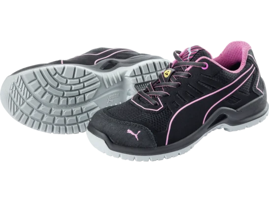 Chaussures de sécurité femme S1P ESD Puma Fuse TC basses noir/rose