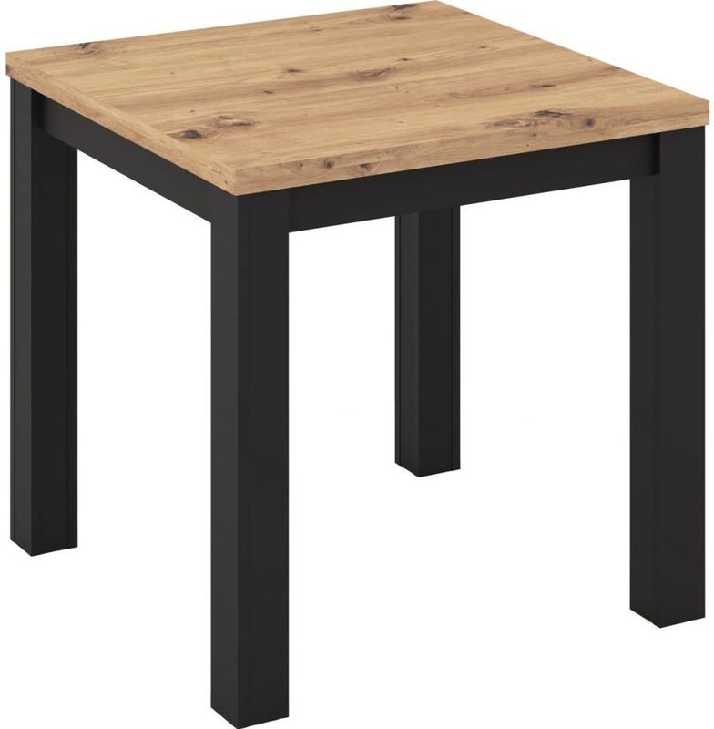 ZARO - Uitschuifbare Eettafel - Artisan Eiken/Zwart - 160 x 80 cm