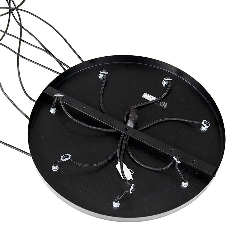 Hanglamp zwart met gouden binnenkant 7-lichts - Crooked Cluster