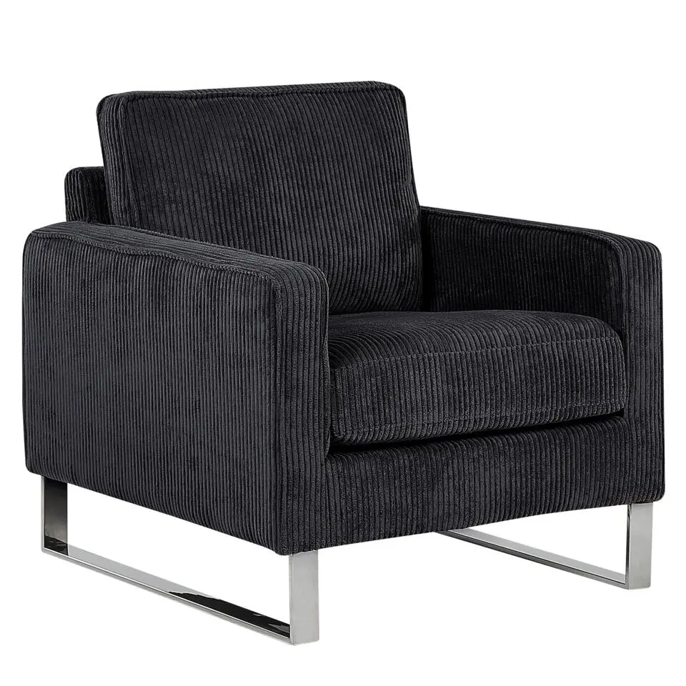 VIND - Fauteuil - Zwart - Corduroy