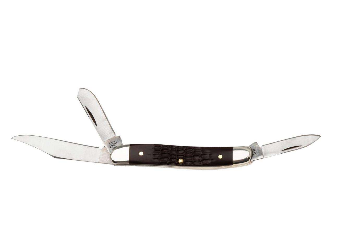 Case Medium Stockman 00217 Brown Synthetic, Standard Jig 63087 SS zakmes