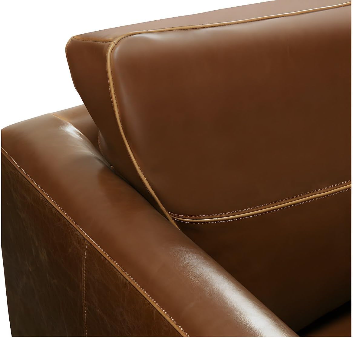 Vente-unique Alegan, 3-Sitzer-Sofa aus Leder, Antik-Optik, Braun