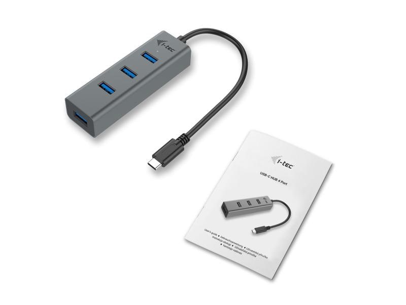 i-tec USB-Hub USB-C Metal 4x USB 3.0 4-Port USB-Hub mit Metallgehäuse