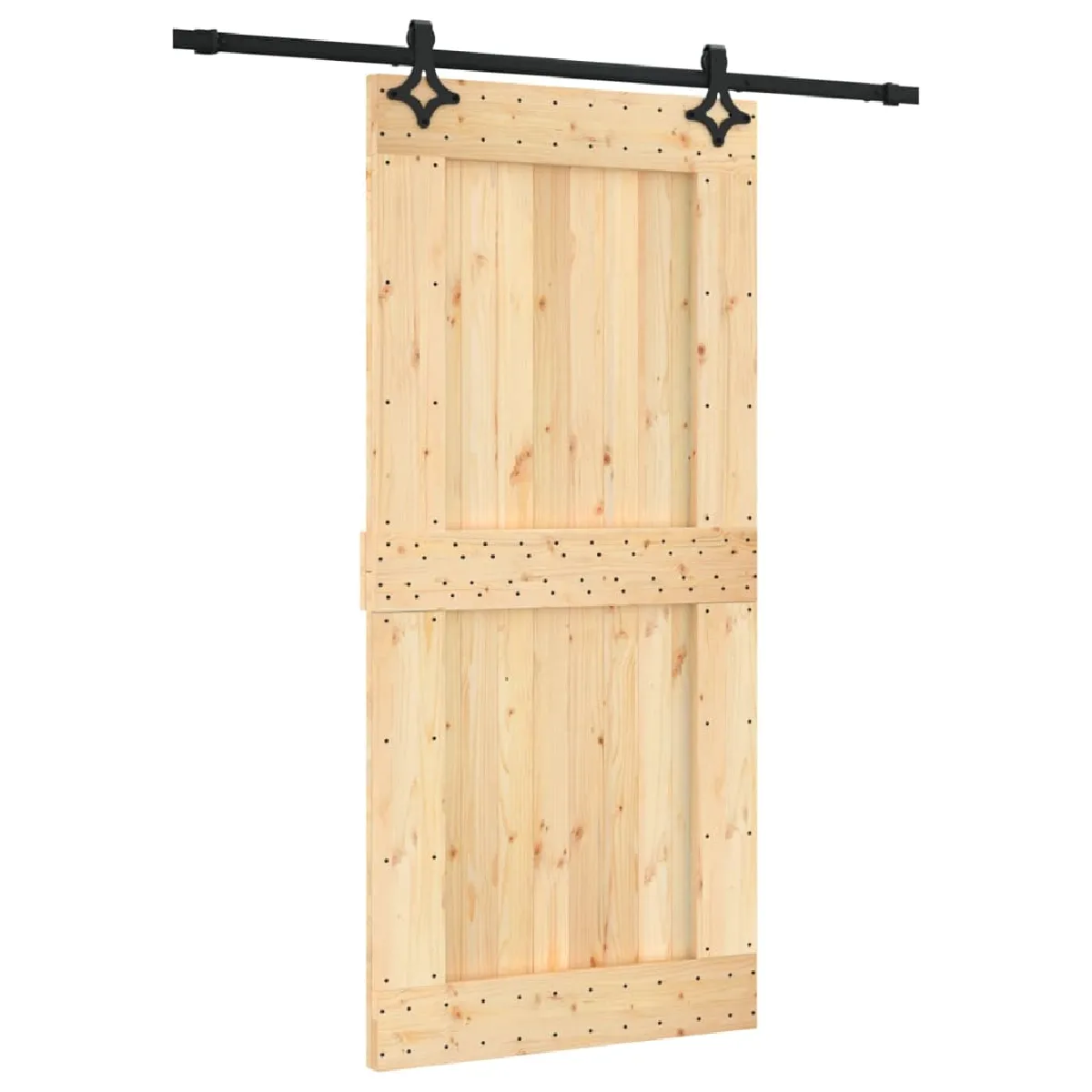 vidaXL Porte coulissante et kit de quincaillerie - 95x210 cm - Pin massif