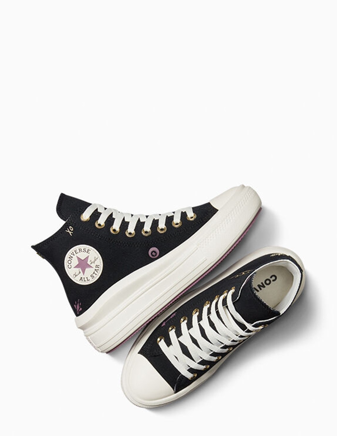 converse Sneakers compensée ctas move hi black/dreamy dahlia