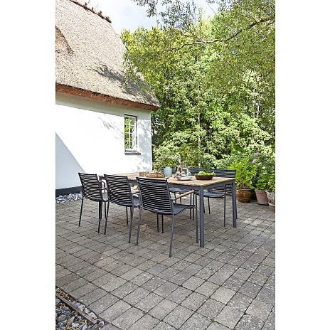 Mood 208 x 100 cm havesæt med 6 Mood Classic - antracit