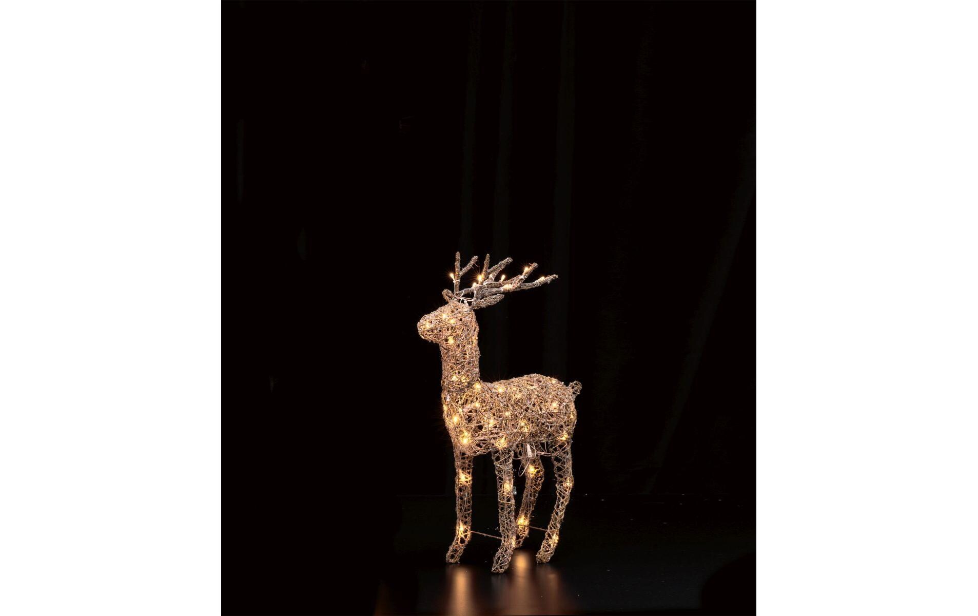 LED-Figur Rentier aus Rattan, 70 cm, BraunLED Rentier
