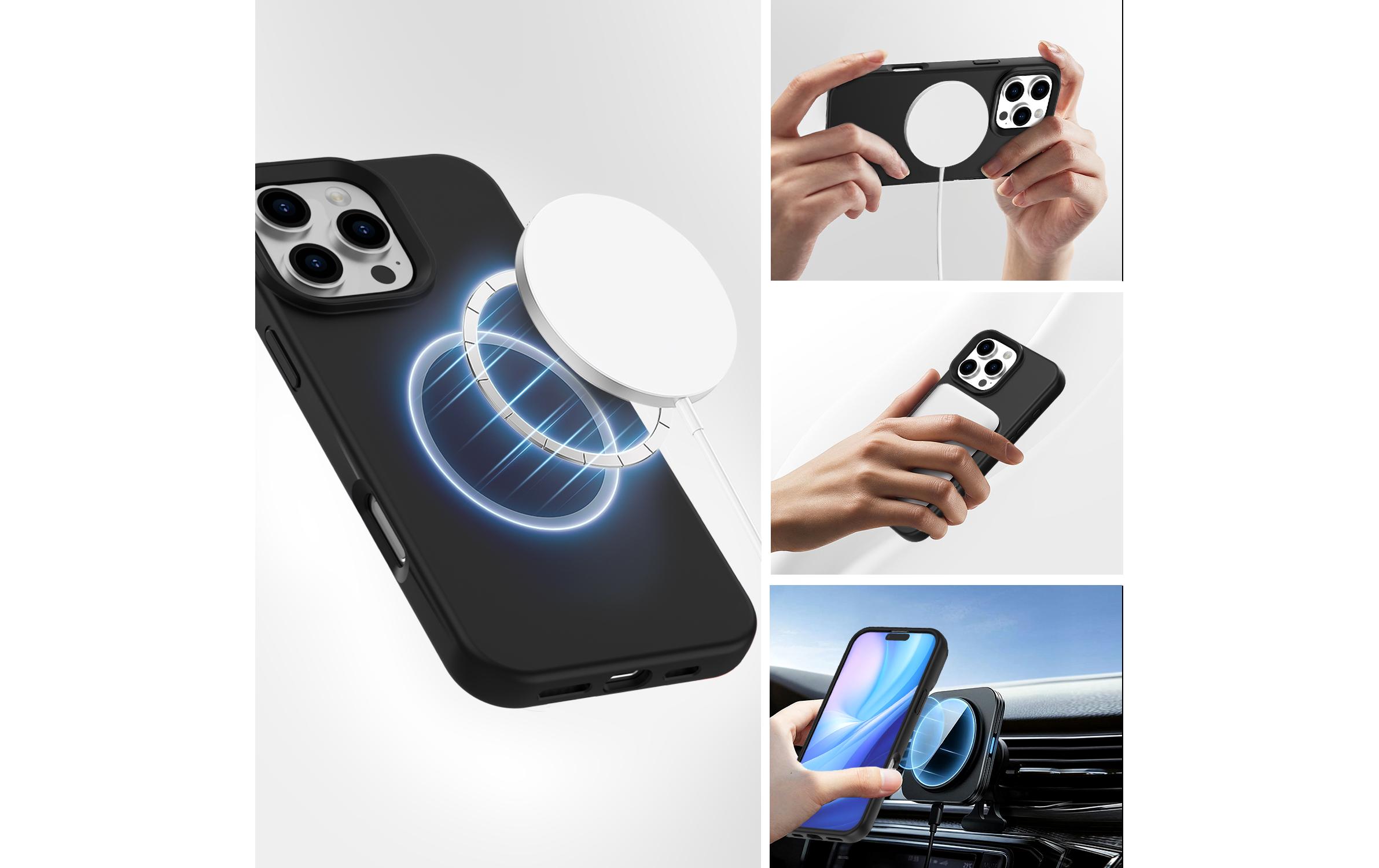 Back Cover Silicone Cupertino iPhone 16 ProSchutzhülle mit integrierten Magneten für das Apple iPhone 16 Pro