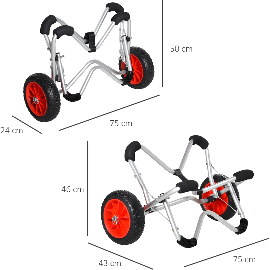 HOMCOM Bootswagen klappbar silber