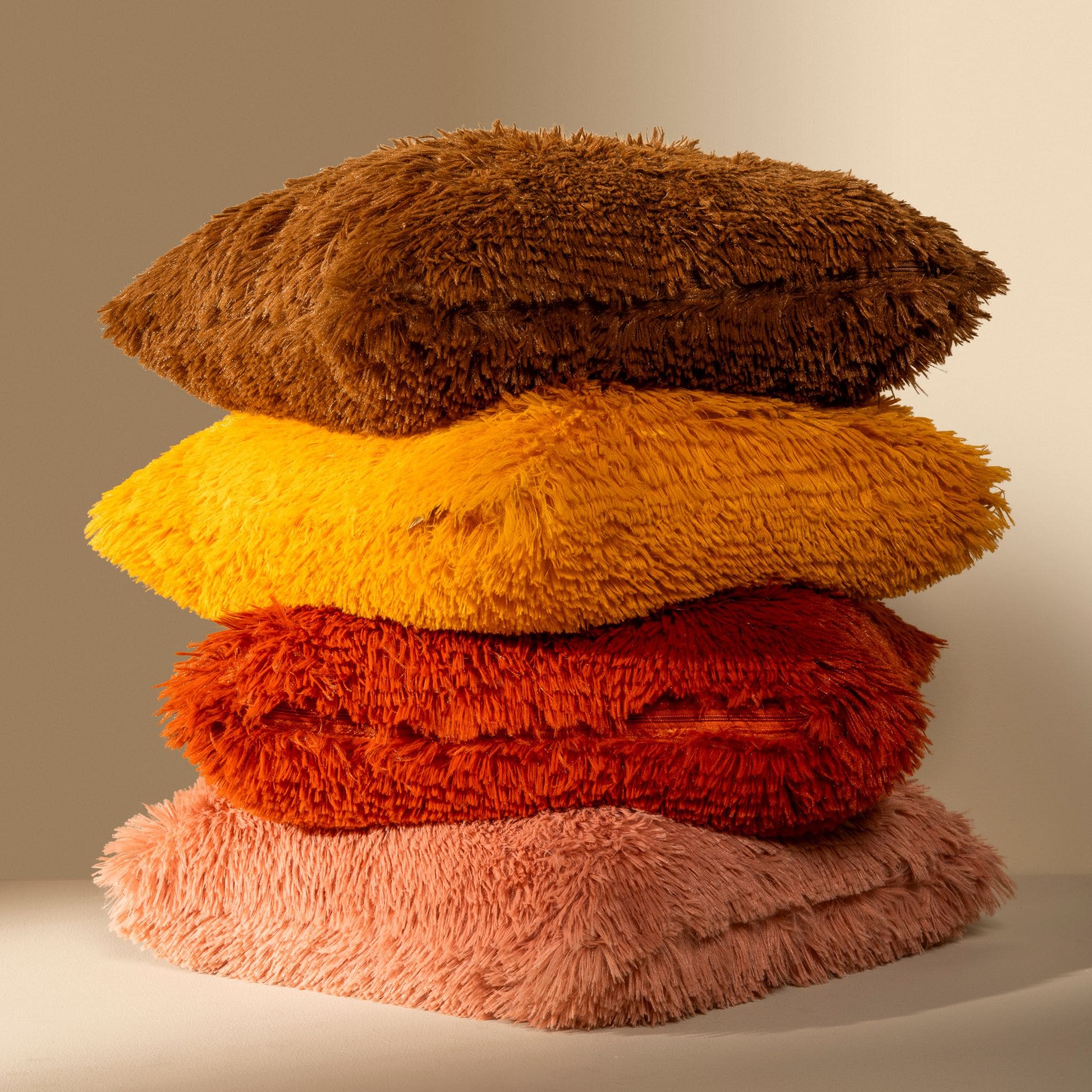 Dutch Decor sierkussen Fluffy - 45x45 cm Tobacco Brown