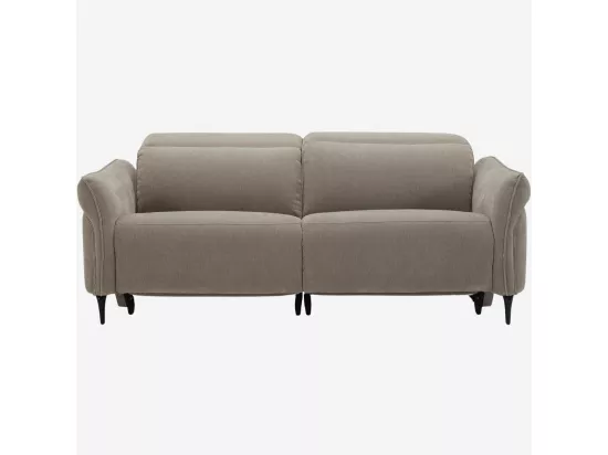 HABITAT - Canapé 3 places relax électrique en tissu - Taupe - Hades