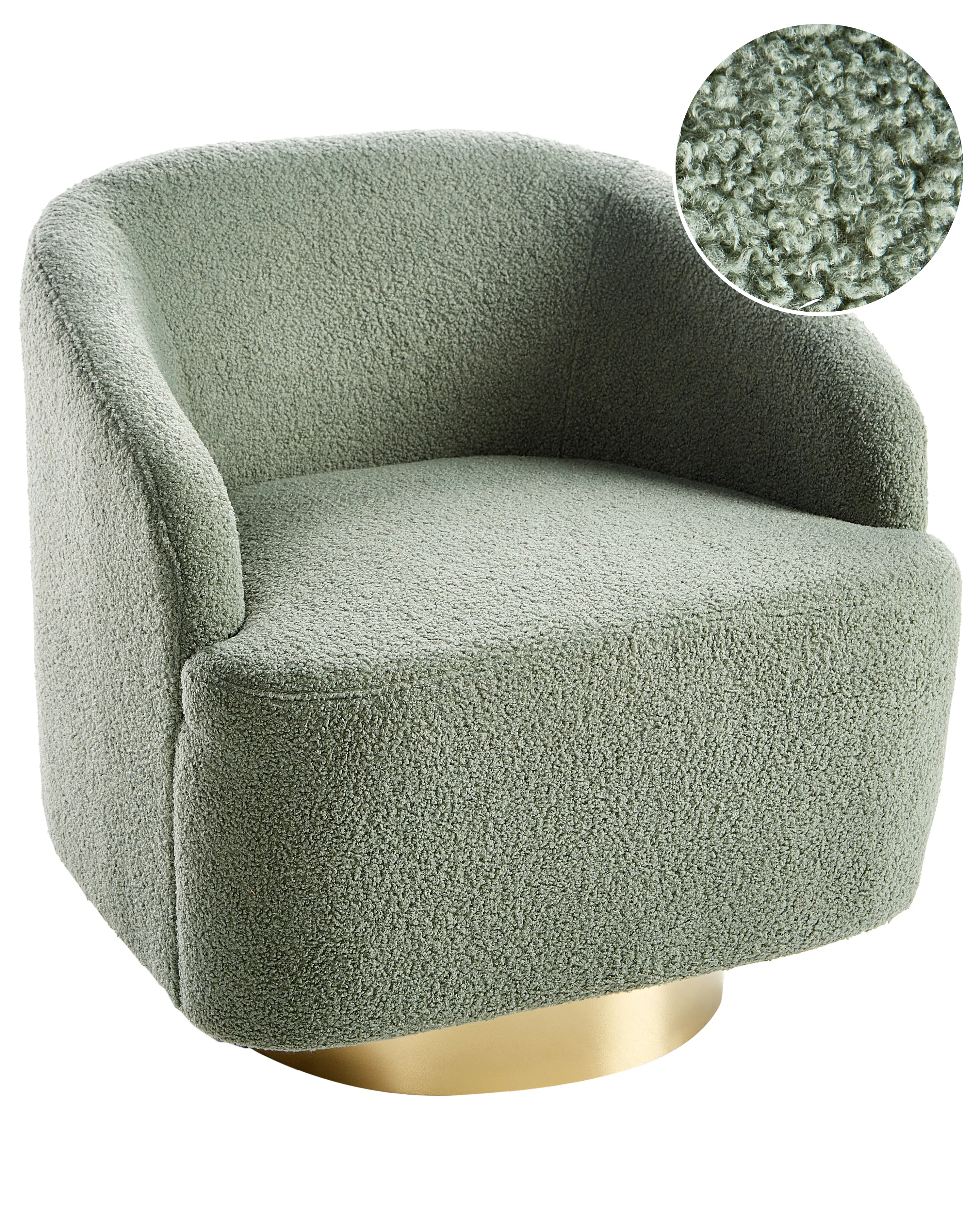 Fauteuil LAVIK Bouclé Lichtgroen