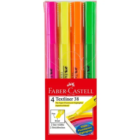 Faber-Castell Textmarker TEXTLINER 38, 4 Stück